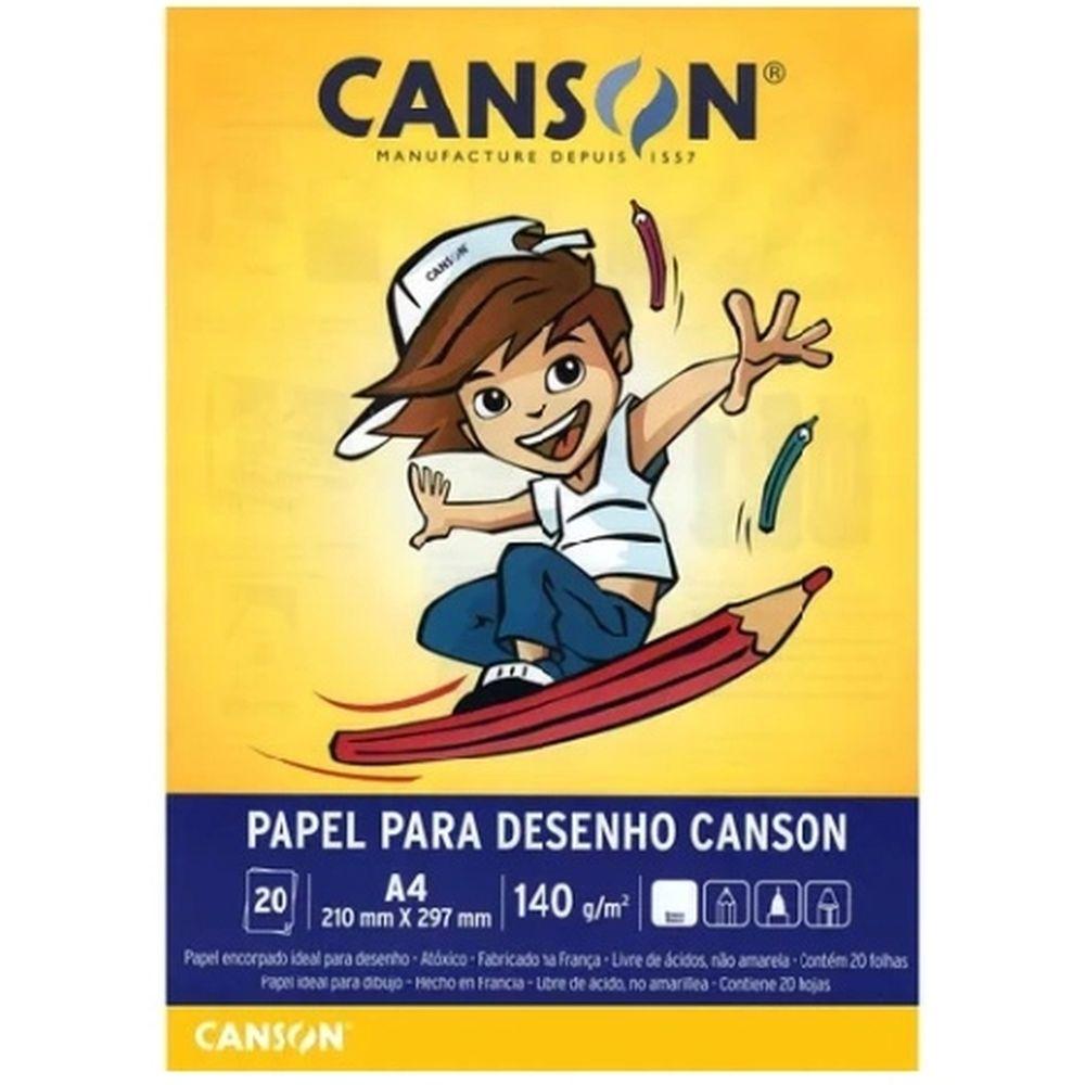 Bloco Para Desenho A4 210x297mm 140g 20Fl Branco Canson