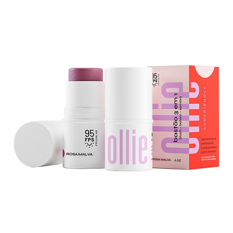 Ollie 3 em 1 Blush, Batom e sombra Ollie Cor Rosa Malva