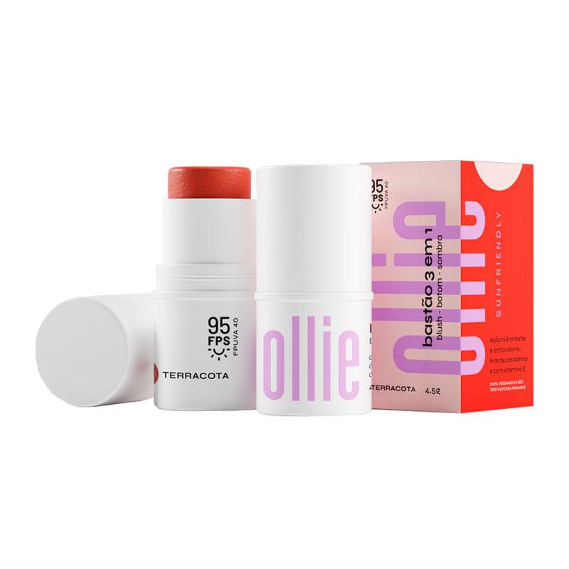 Ollie 3 em 1 Blush, Batom e sombra Ollie - Cor Terracota