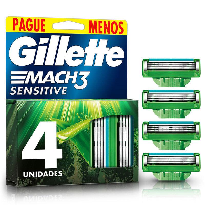 Carga para Aparelho de Barbear Gillette Mach3 Sensitive 4un