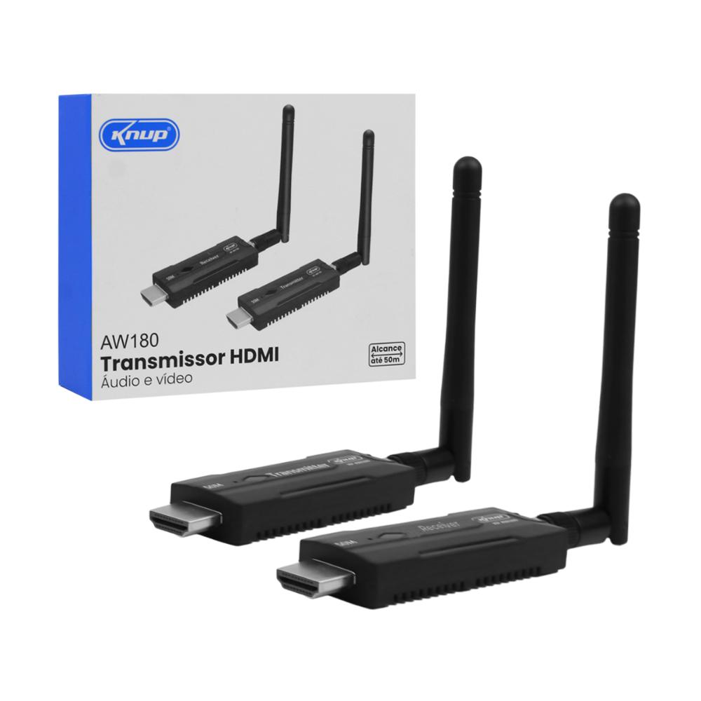 Transmissor e Receptor HDMI Áudio Vídeo 1080p TV PC até 50m
