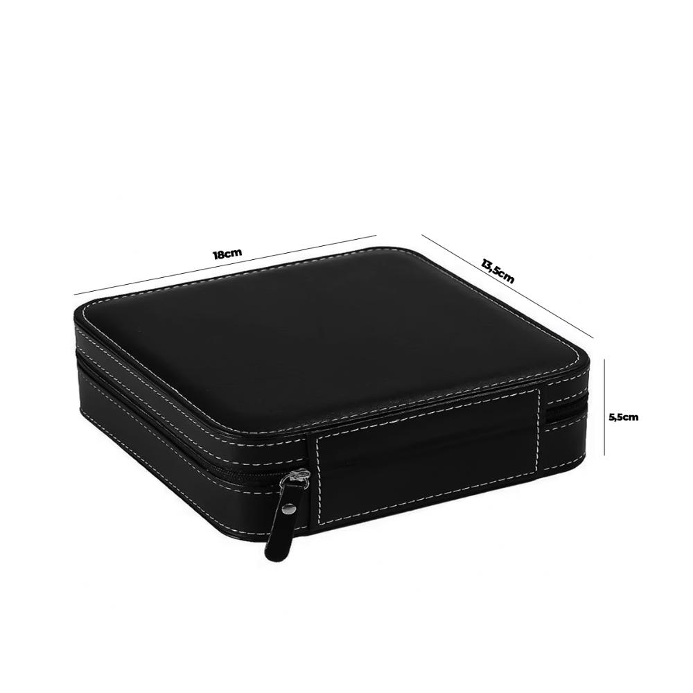 Porta Relógios 4 Slots Divisória Interna Forrado Viagem