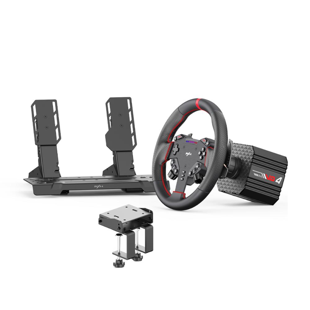 Volante Gamer Simulador PXN VD4 Bundle Pedais Torque 4Nm