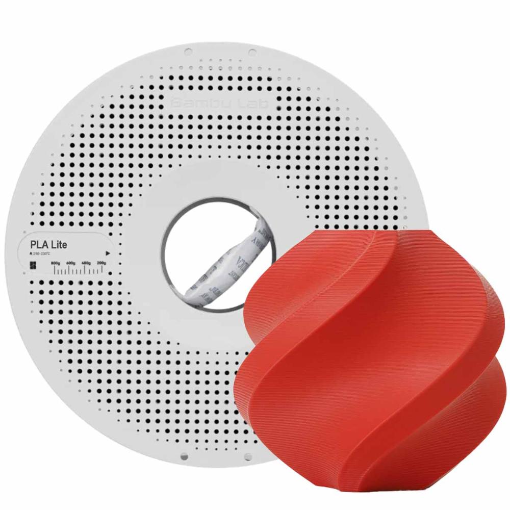 Filamento PLA Lite Bambu Lab para Impressora 3D Vermelho - A18-R0-1.75-1000-SPL