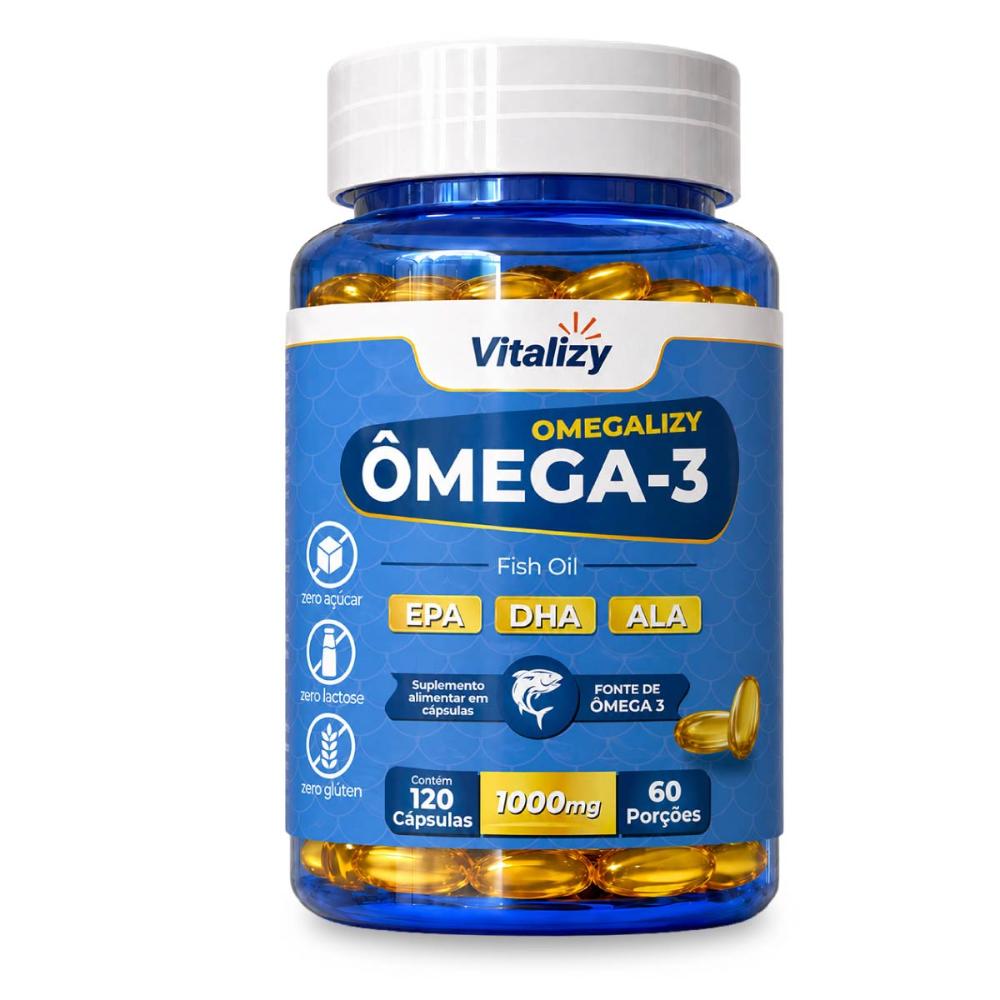 Ômega 3 Omegalizy Fish Oil 1000mg 120 Cápsulas Vitalizy