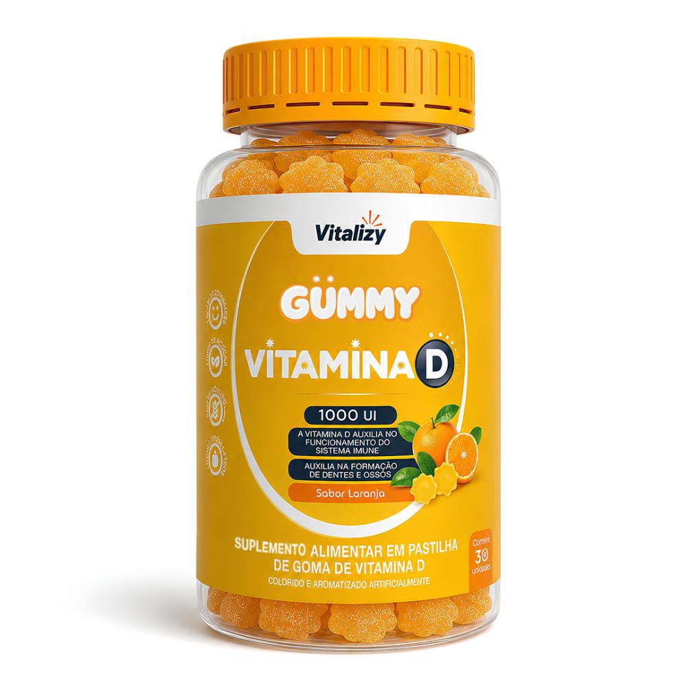 Gummy Vitamina D 1000UI Sabor Laranja 30 Gomas