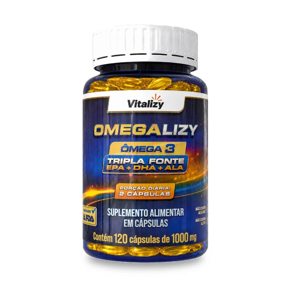Omegalizy Ômega 3 Tripla Fonte 1000mg 120 Cápsulas Vitalizy
