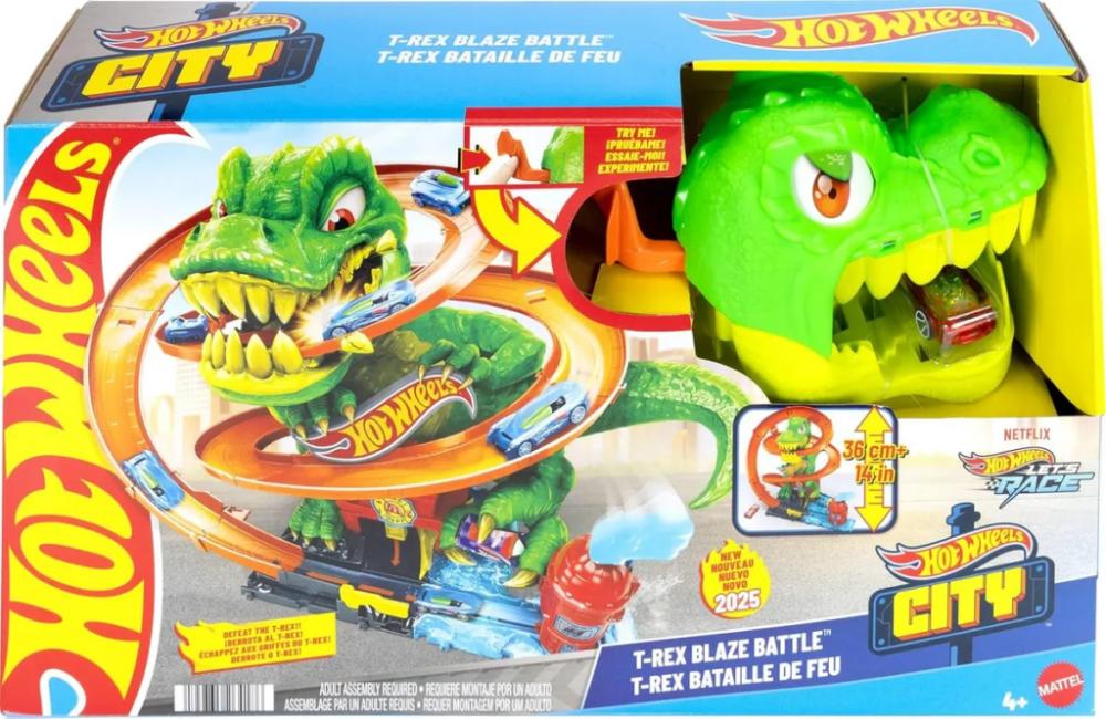 Hot Wheels City Pista T-Rex X Quartel de Bombeiros - Mattel