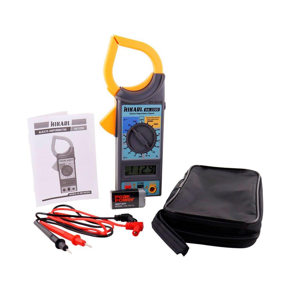 Alicate Amperímetro Digital Profissional HA-3200 Garra 60mm com Bolsa de Transporte CAT II 1000V HIKARI-21N260