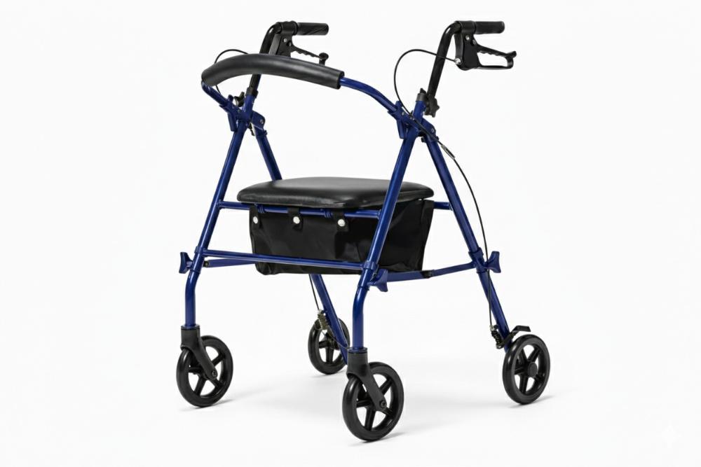 Andador Com Rodas Dobrável Aço 135 Kg Med 520 Azul