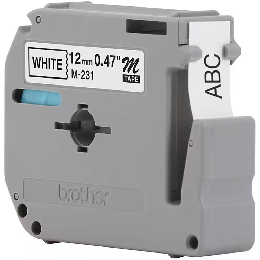 Fita Para Rotulador Brother M231 12MM Preto e Branco