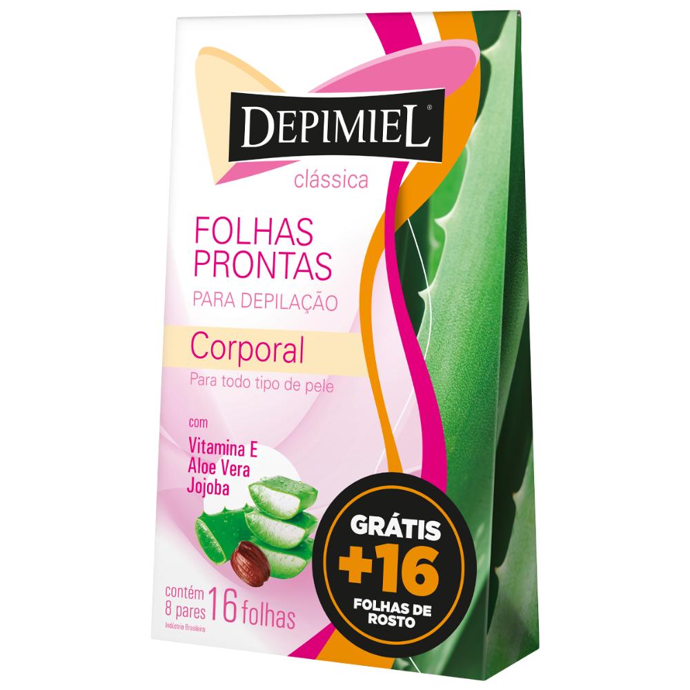 DEPIMIEL FOLHAS PRONTAS DEPILACAO CORPORAL 16UN