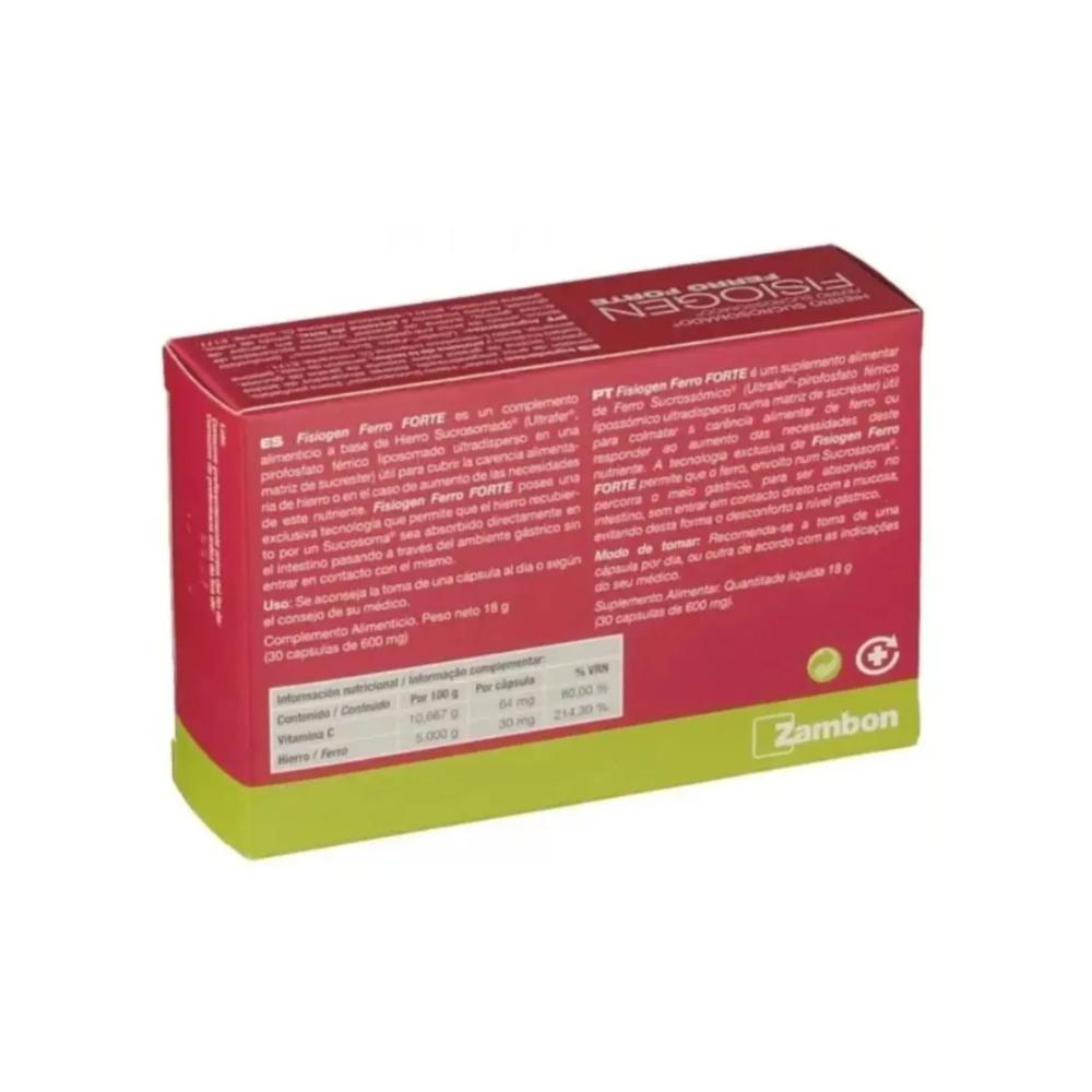 Suplemento Alimentar Fisiogen Ferro Forte 30mg 30 Cápsulas