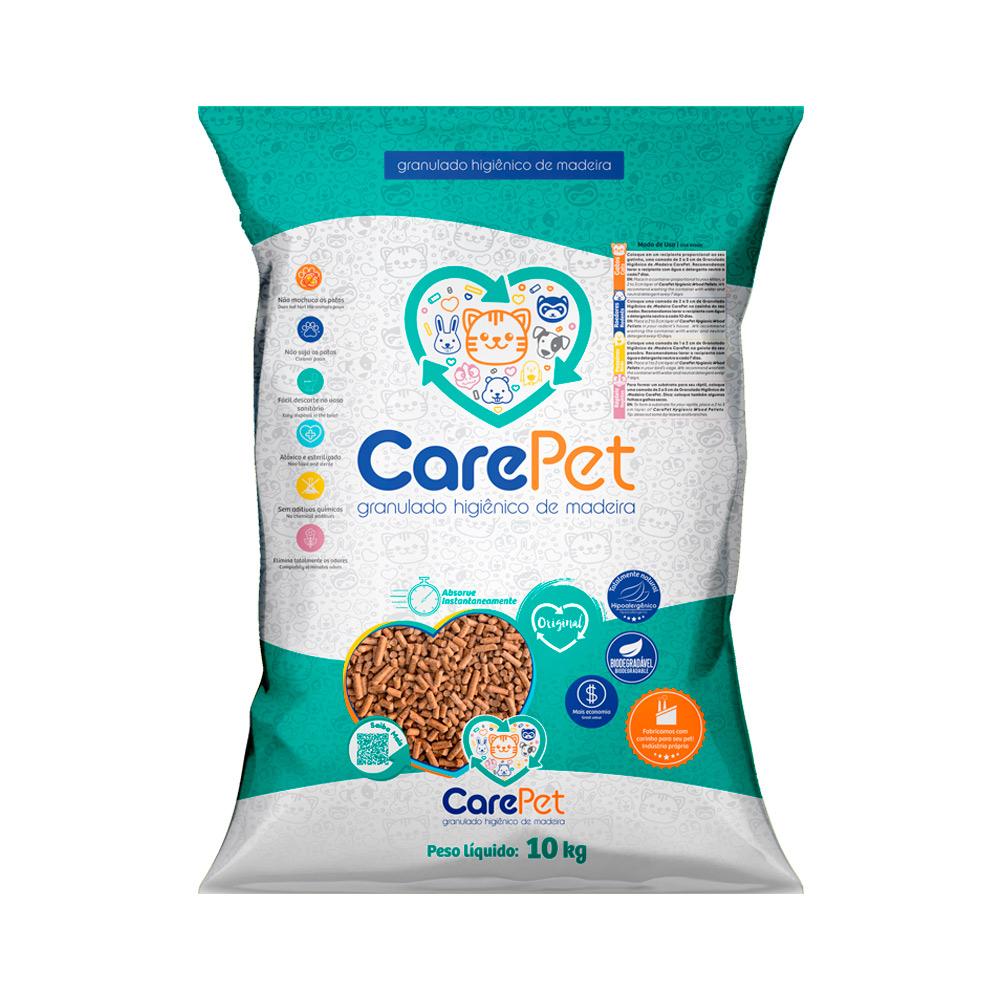 Granulado Higiênico de Madeira Carepet Premium Original 10kg