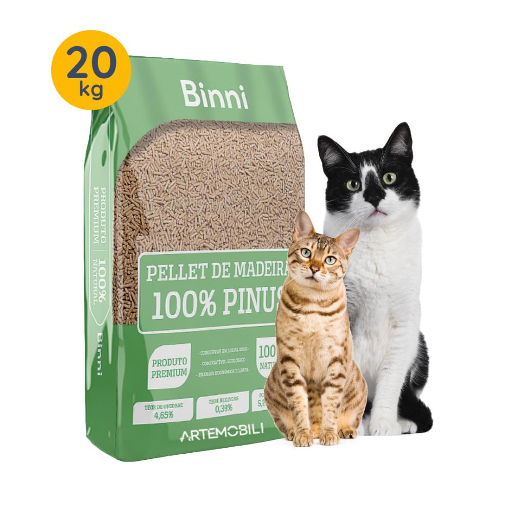 Pellets de Madeira Pinus Higiênico para Pets de 20Kg - Artemobili