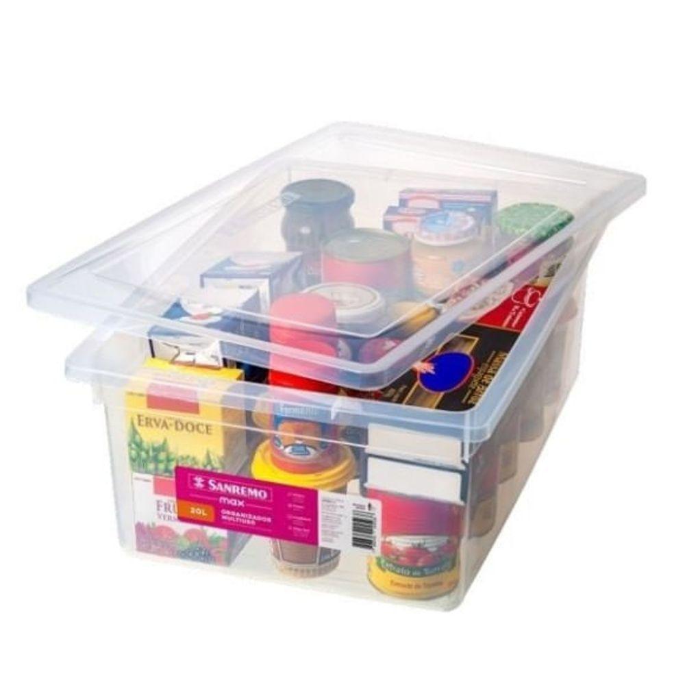 Organizador Multiuso Plástico Transparente 20L Max Sanremo