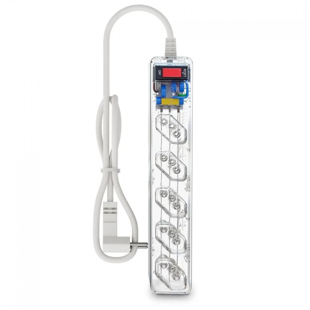 Filtro de Linha DPS Clamper iClamper Energia 5 Tomadas LCF, 1m, Transparente, 023460