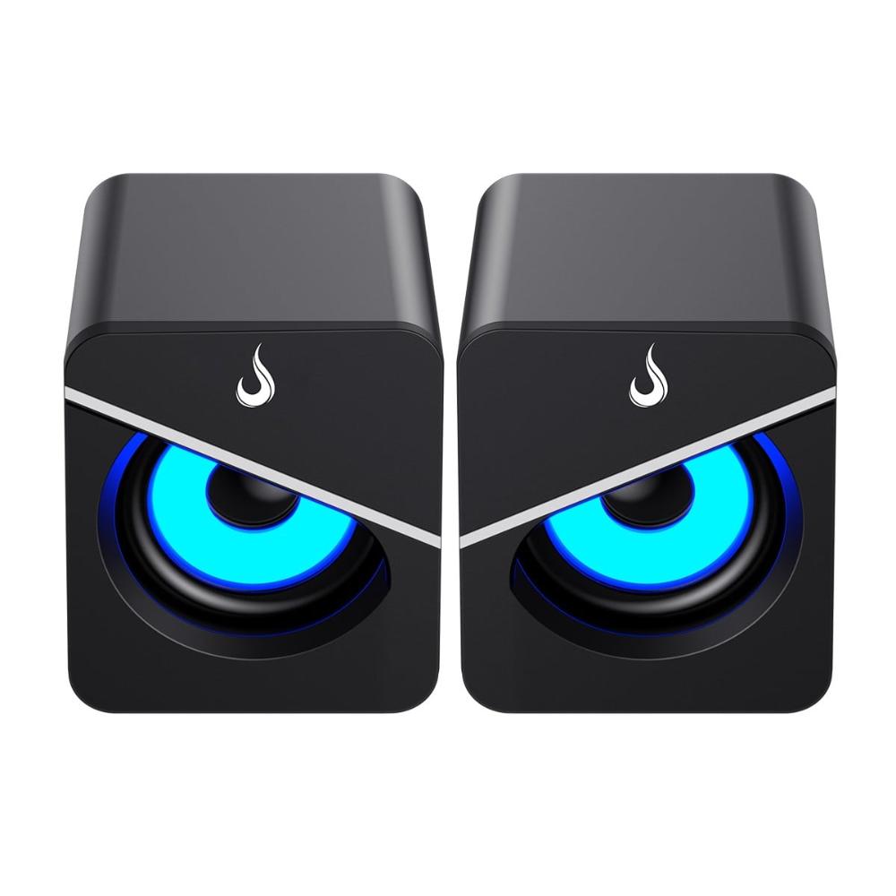 Caixa de Som Gamer Rise Mode Mad Sound 01, 6W, Led Azul, Conexão USB e P2, Preto - RM-SPMA-01-BB
