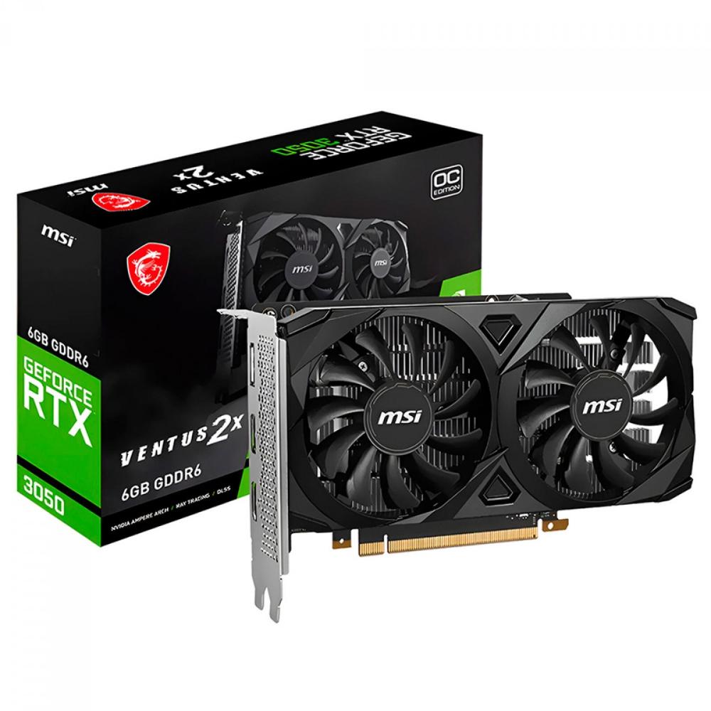 Placa de Vídeo MSI NVIDIA GeForce RTX 3050 VENTUS 2X OC, 6GB GDDR6, DLSS, Ray Tracing, 912-V812-016
