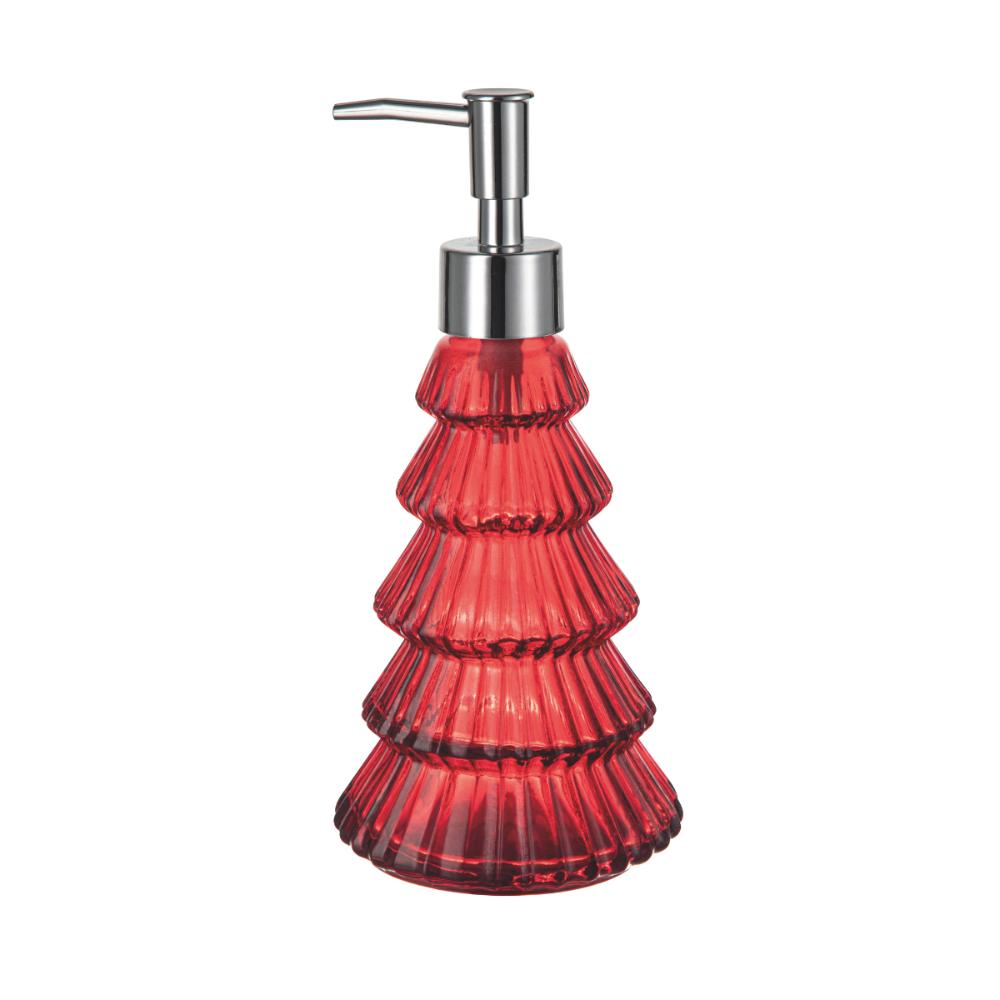 Porta Sabonete Vermelho Árvore De Vidro Xmas 1 Peça 290ml