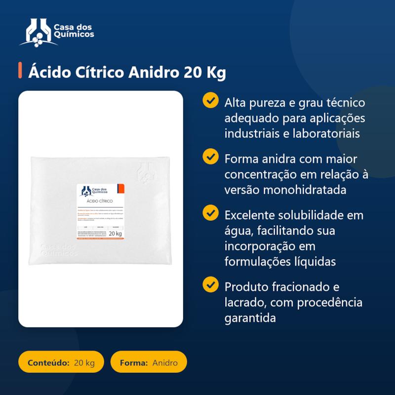 Ácido Cítrico Anidro 20 kg