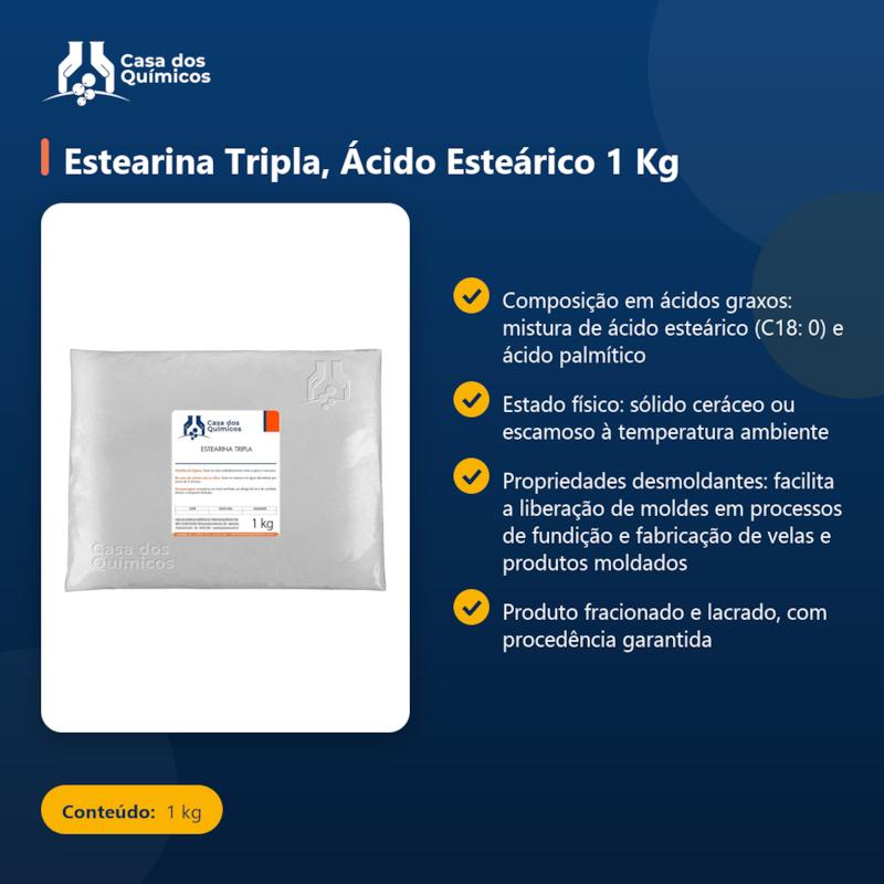 Estearina Tripla, Ácido Esteárico 1 Kg
