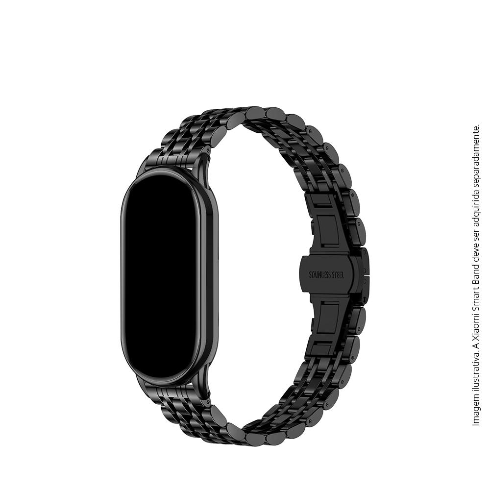 BRACELETE DE ACO INOXIDAVEL PARA XIAOMI SMART BAND 8/9/10