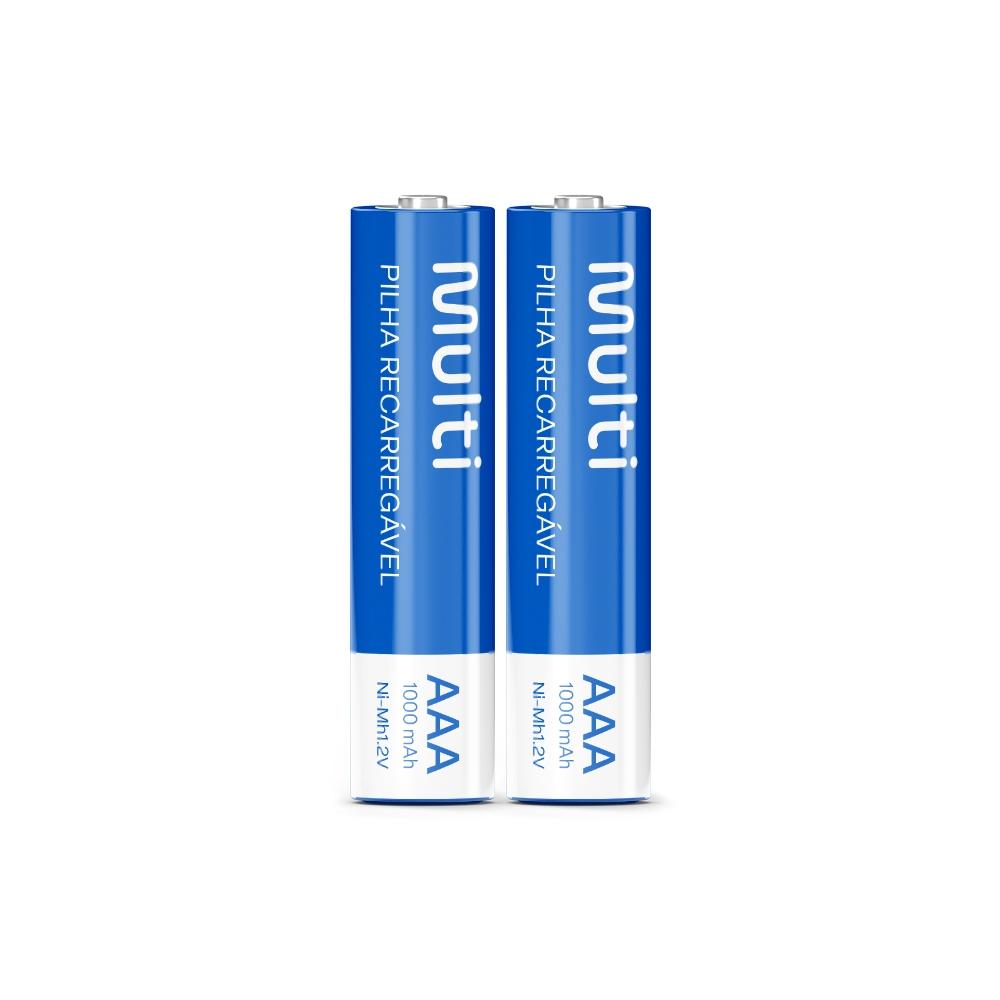 Pilha Recarregável AAA Multilaser CB051 - 1000 mAh - 2 unidades