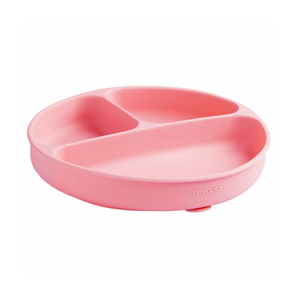 Prato De Silicone Com Divisória E Ventosa Soft Feminino Pimpolho - Rosa