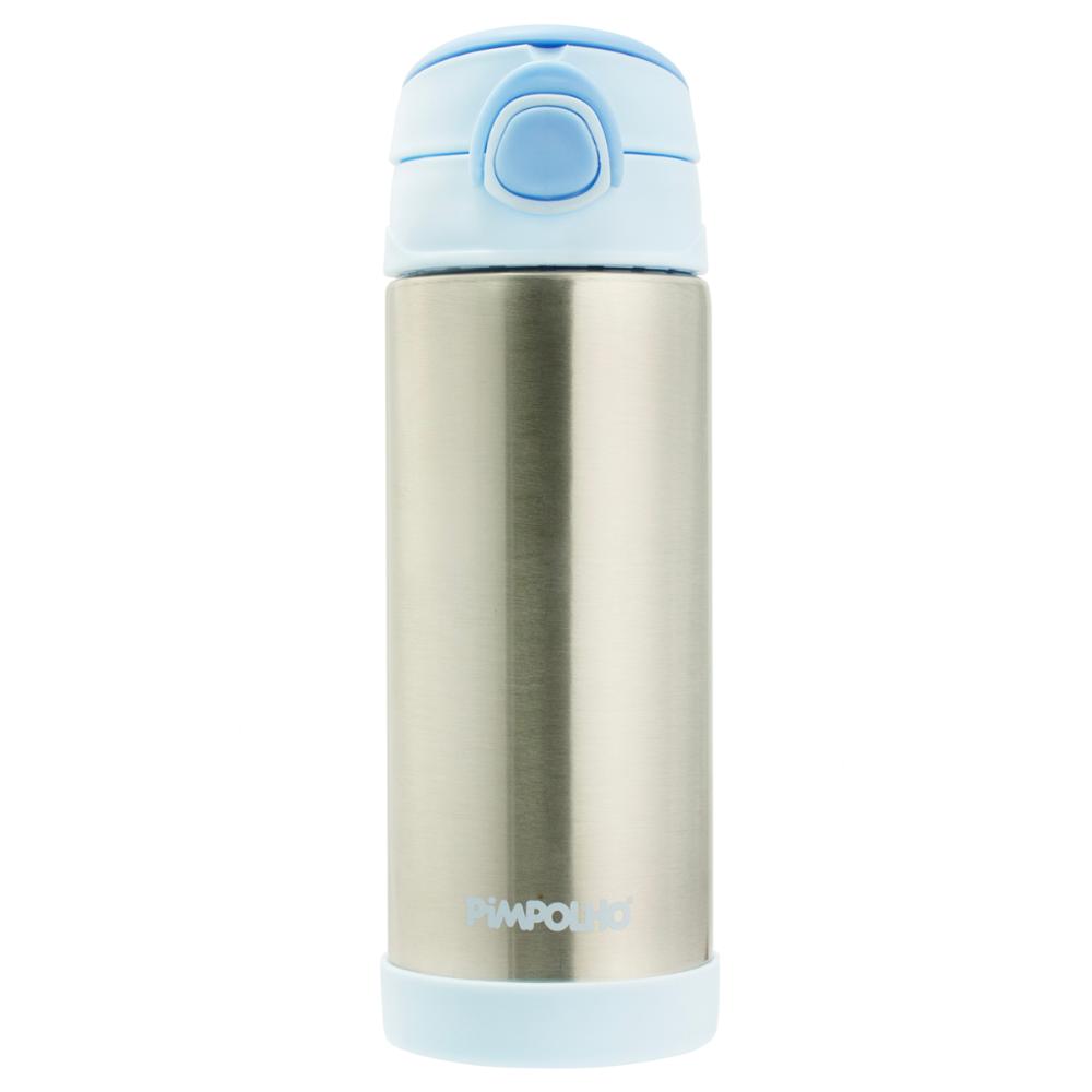 Garrafa Térmica Inox Aço Escovado 400ml Infantil Pimpolho - AZUL