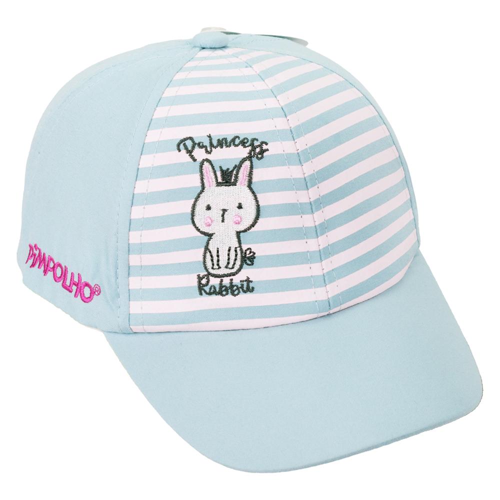 Boné 01-02 Anos Feminino Pimpolho - Azul/Coelho