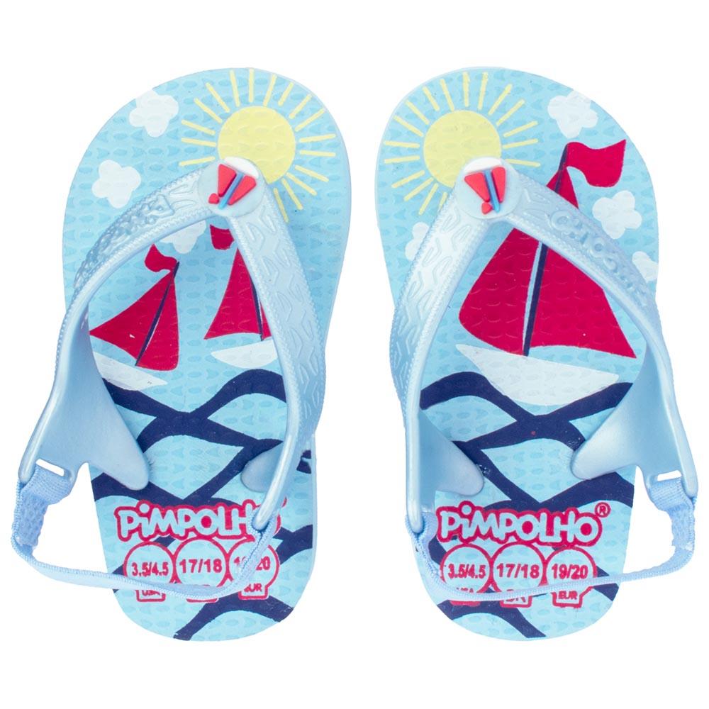 Chinelo Praiana Baby Azul/Barco Masc Pimpolho - 17/18