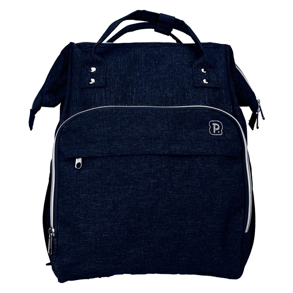 Mochila Maternidade Multifuncional Infantil Preta Azul Cinza Prática Espaçosa com Divisórias Poliéster Pimpolho
