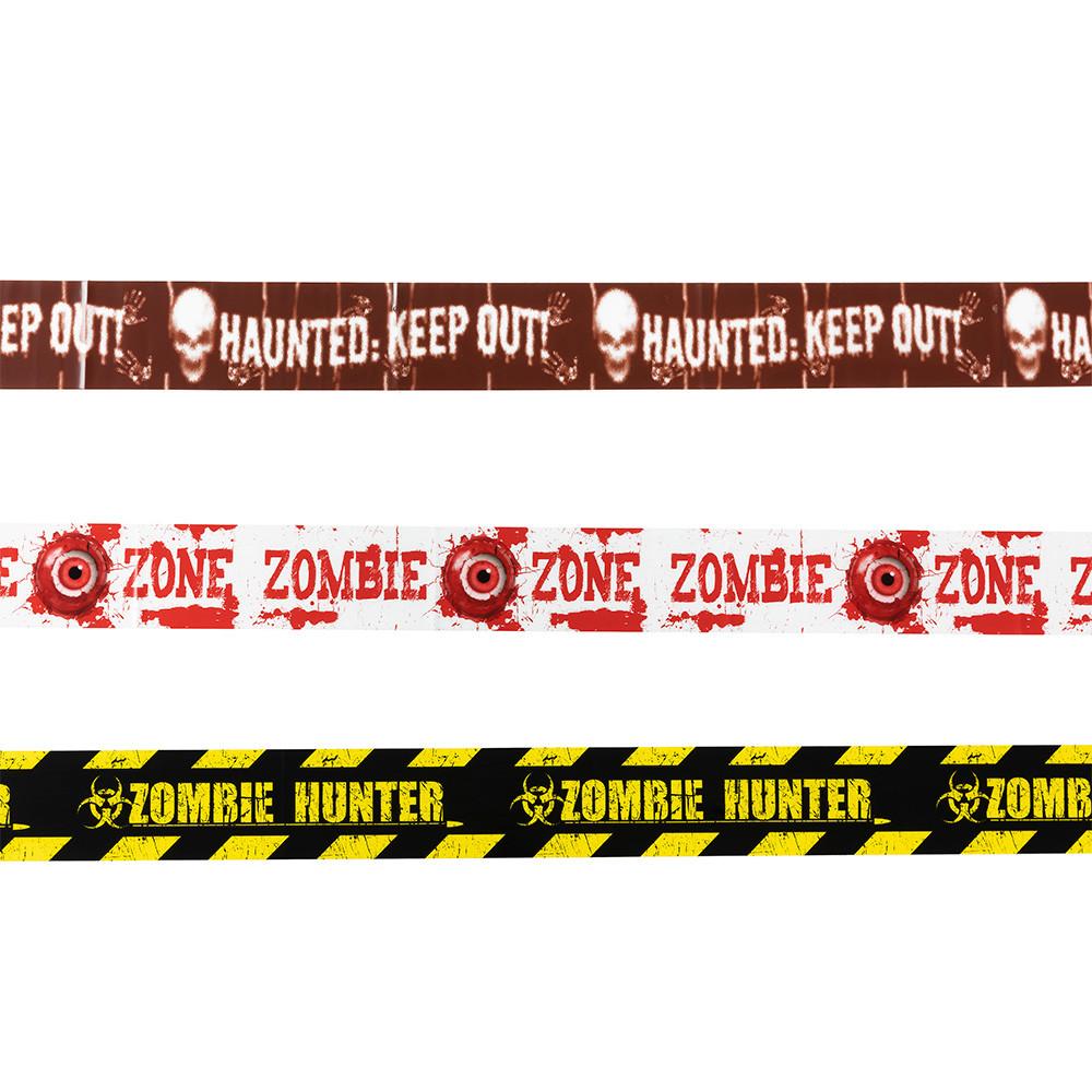 Fita De Isolamento Decorativa Halloween Perigo Com 3 Unidades