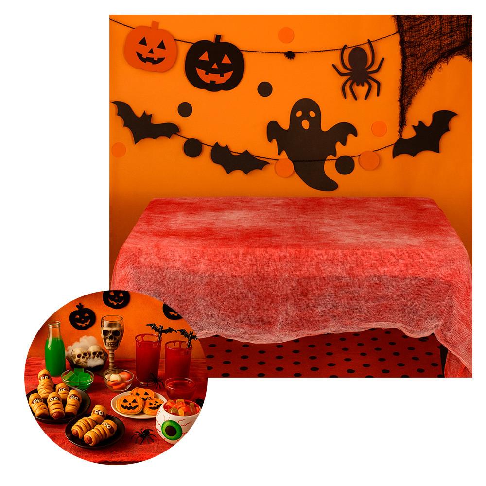 Decoração Halloween Toalha De Mesa Gaze De Sangue 152x213Cm