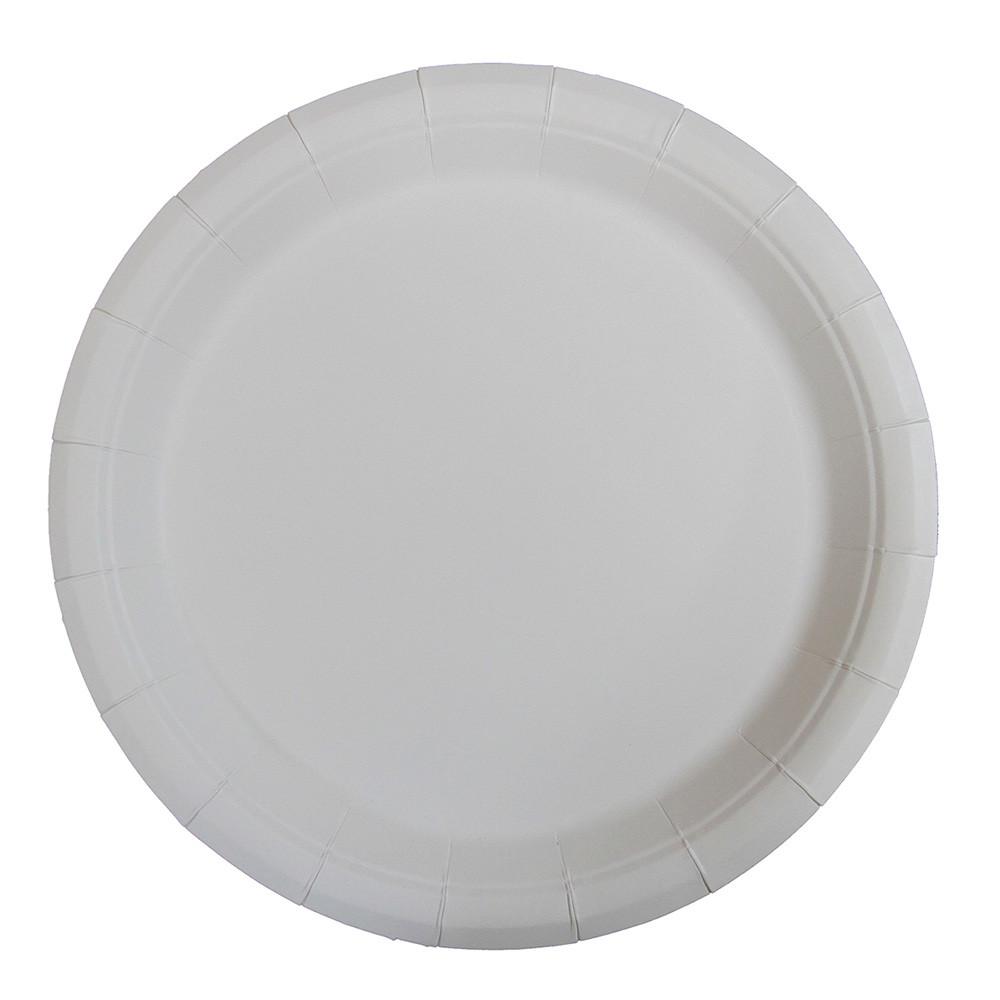 Prato De Papel Descartável Branco 18Cm 25 Unidades Silver Festas