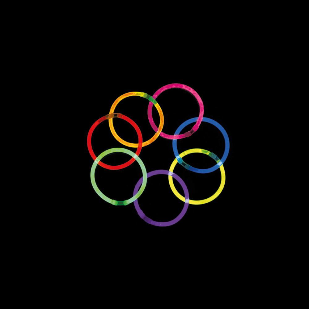 100 Pulseira Neon Brilha Escuro Fluorescente LED SilverFesta