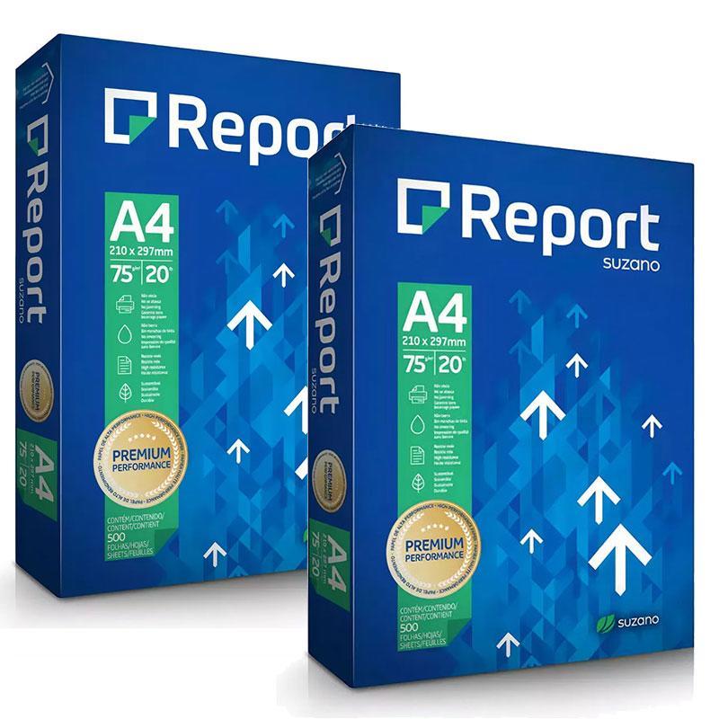 Papel Sulfite A4 75g 500 Folhas Premium Branco 2 Unidades - Report
