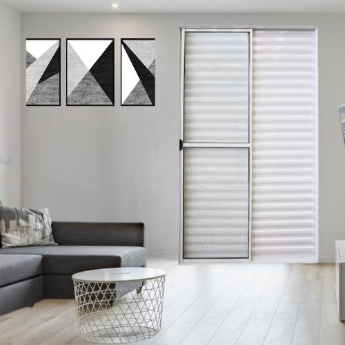 Porta Balcão 3 Folhas Alumínio Branco com trinco Linha Modular