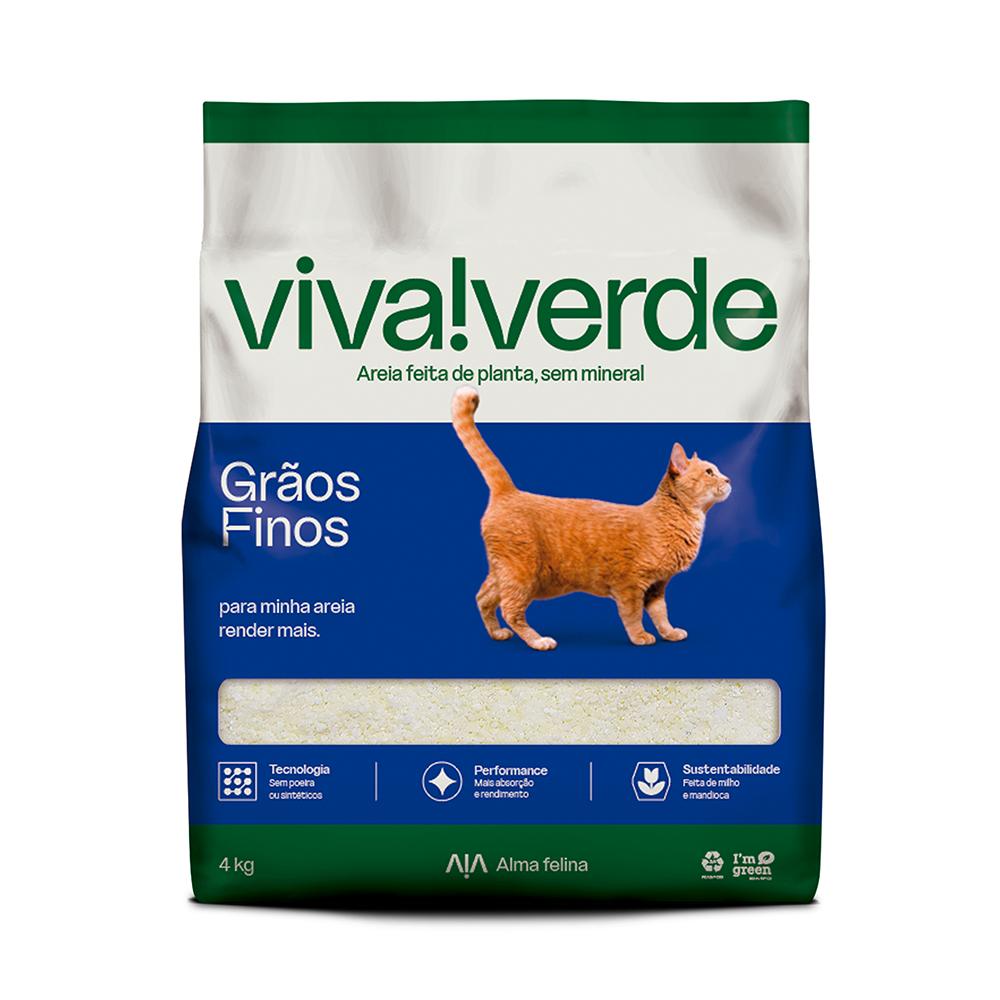 Areia Higiênica Biodegradável Grãos Finos Viva Verde