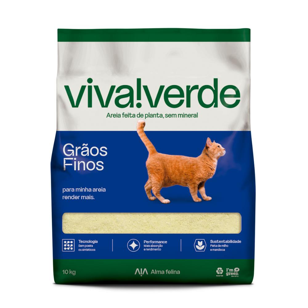 Areia Higiênica Biodegradável Milho e Mandioca Grãos Finos Viva Verde