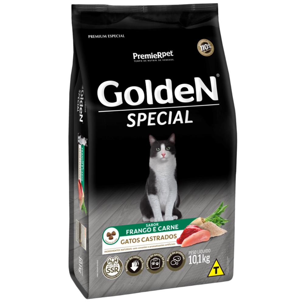 Ração Golden Special Gatos Adultos Castrados Frango e Carne
