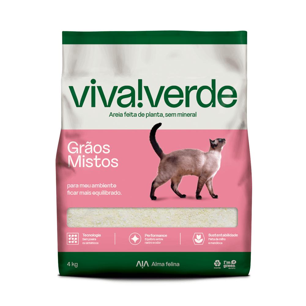 Areia Higiênica Biodegradável Milho e Mandioca Grãos Mistos Viva Verde