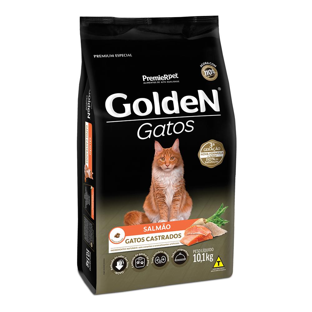 Ração Golden Gatos Adultos Castrados Salmão