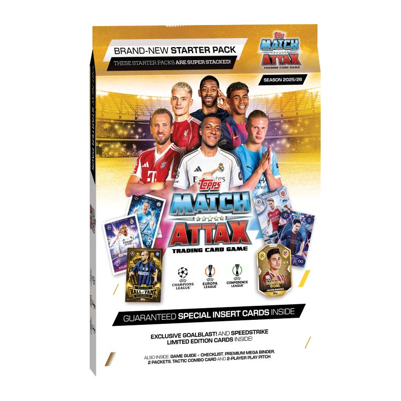 Topps Cards UCC 2026 Match Attax Starter Pack com Tabuleiro
