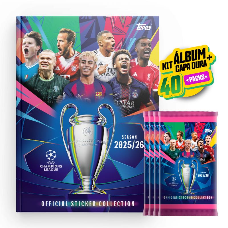 UEFA Champions League 2026 Kit Álbum Capa Dura + 240 Figurinhas
