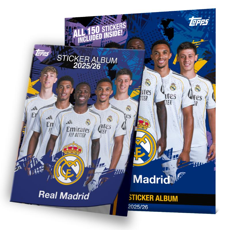 Topps Kit Álbum e Figurinhas REAL MADRID 2025/26 - Completo
