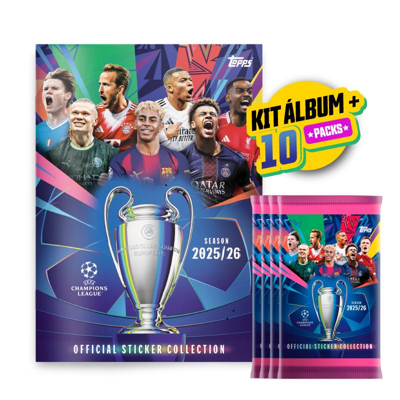 UEFA Champions League 2026 Kit Álbum Brochura 60 Figurinhas