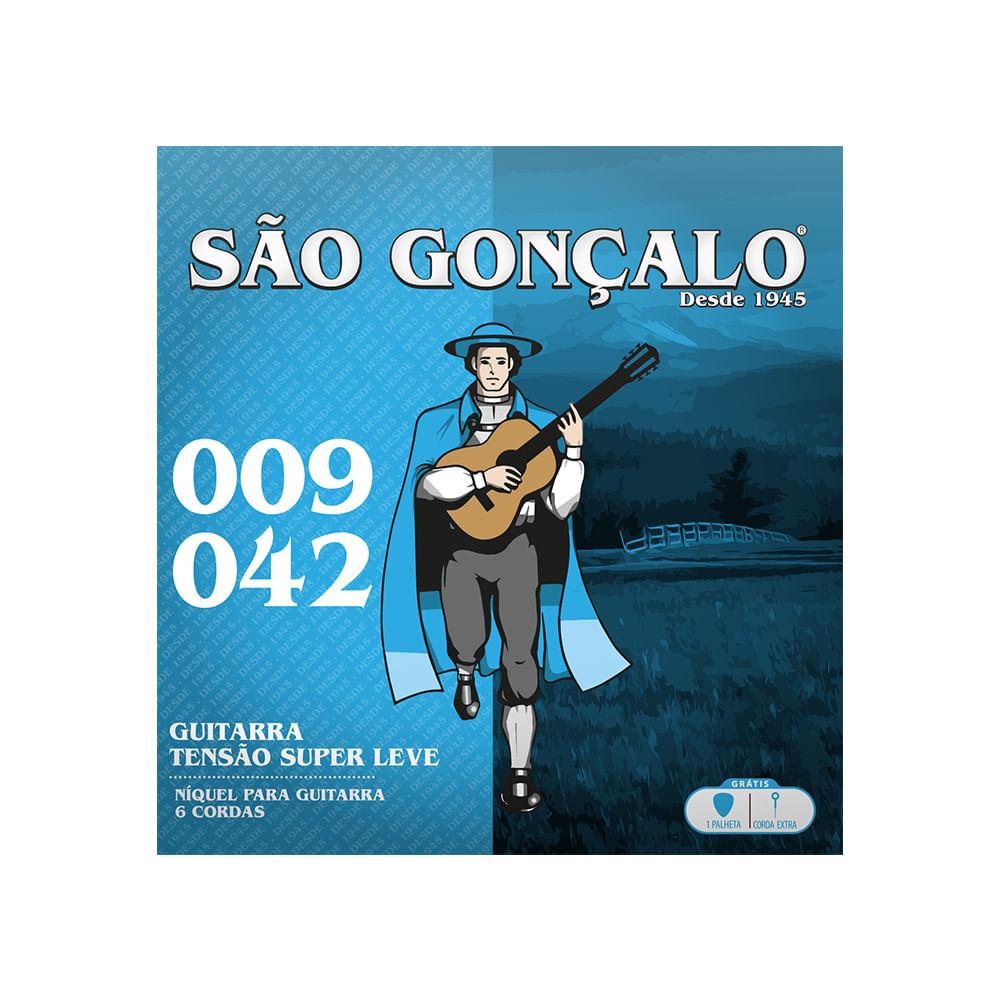 ENCORDOAMENTO 009 NIQUEL P/GUITARRA 0.009 - 0.042 SAO GONCALO