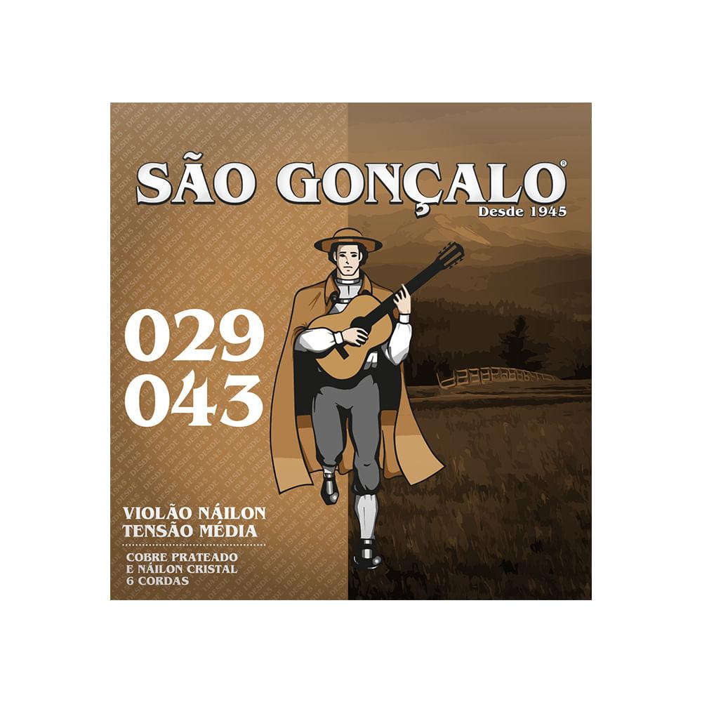 ENCORDOAMENTO NYLON CRISTAL P/VIOLAO 0.029 - 0.043 SAO GONCALO